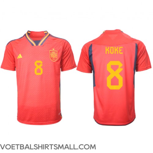 Spanje Koke #8 Voetbalkleding Thuisshirt WK 2022 Korte Mouwen